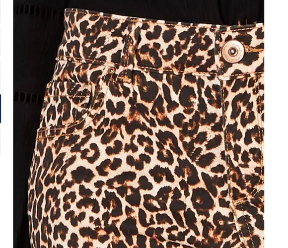 INC Skinny Jeans Womens 16 Cheetah Print Stretch 5-Pocket Denim Copper Button - Picture 6 of 16